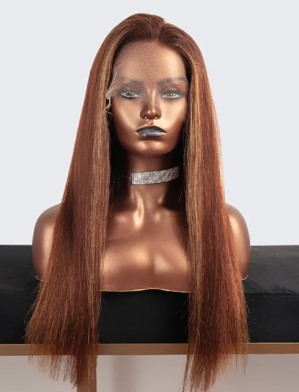 Colored wig with a pre - bleached knot for a natural - looking scalpClearance 13*6 HD Transparent Lace Front Wigs 18inches 100% Full Cuticle Virgin Hair Wigs