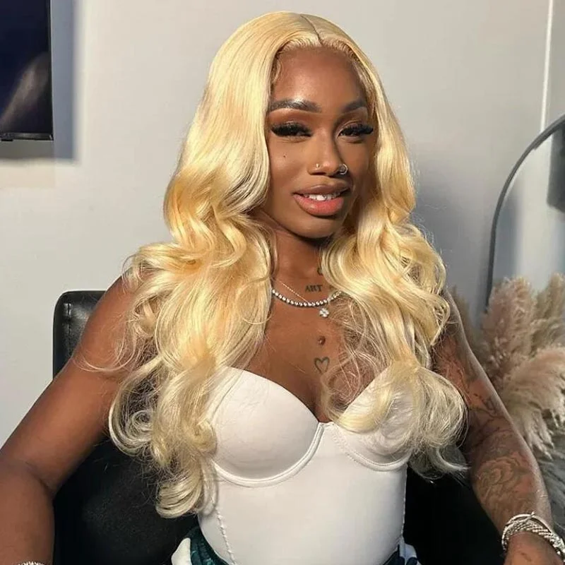 Colored wig with a silk - base cap for a comfortable and smooth feel613 Blonde Glueless Wig Pre Cut 6x5 HD Lace Closure Wear And Go Wig