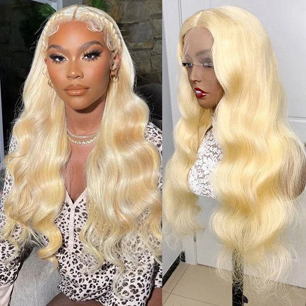 Colored wig with a silver - grey color for a trendy and cool - toned lookT Part 613 Blonde Wig 13x4 HD Lace Front Wigs Body Wave Human Hair Wigs