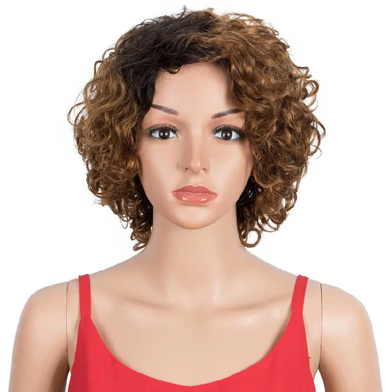 Synthetic colored wig with a heat - resistant formula for easy stylingRebecca Fashion TT1B/30 Bob Wigs Cute Human Hair Wavy Wig