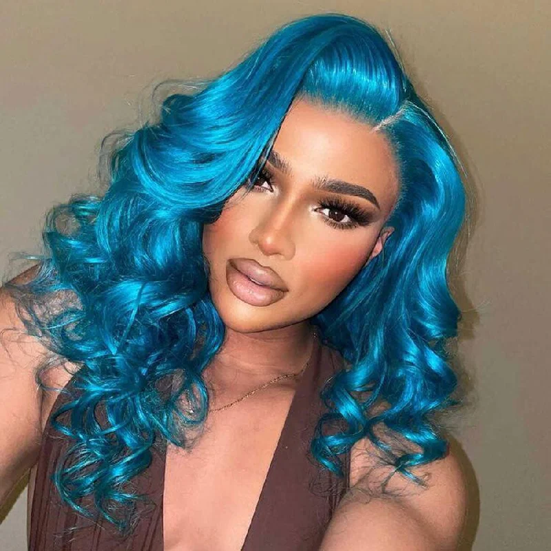 Synthetic colored wig with a heat - resistant formula for easy stylingColorful Straight & Body Wave 13x4 Undetectable Lace Front Wigs 180% Density