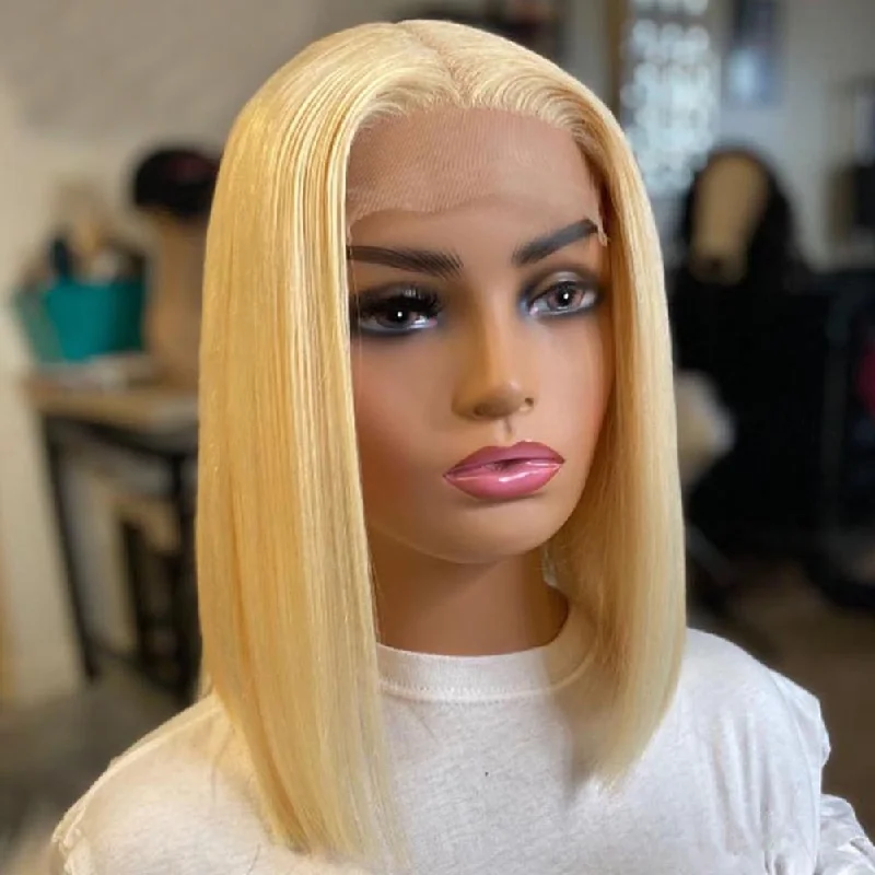 Colored wig with a middle - part for a classic and elegant styleGolden Honey Front Lace Wig