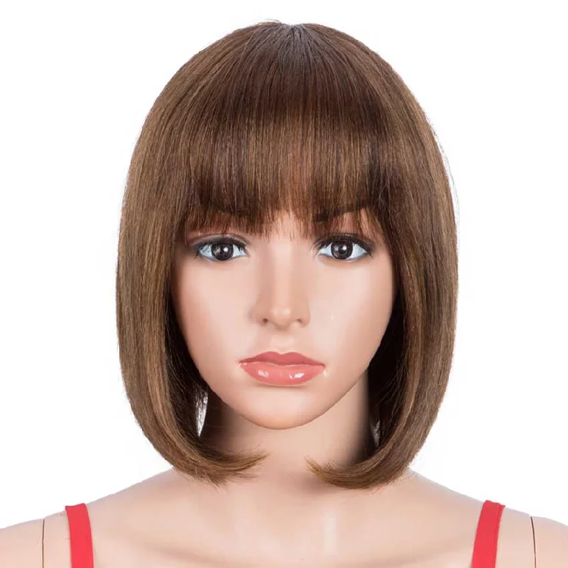 Human - hair colored wig for a natural and luxurious feelRebecca Fashion Human Hair P4/30 Color Wig Short Bob Wigs With Bands