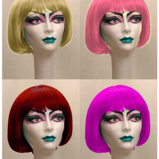 Colored wig with a curly texture for a bold and stylish choiceManic Panic Divine Wine® Bob Wig Glam®