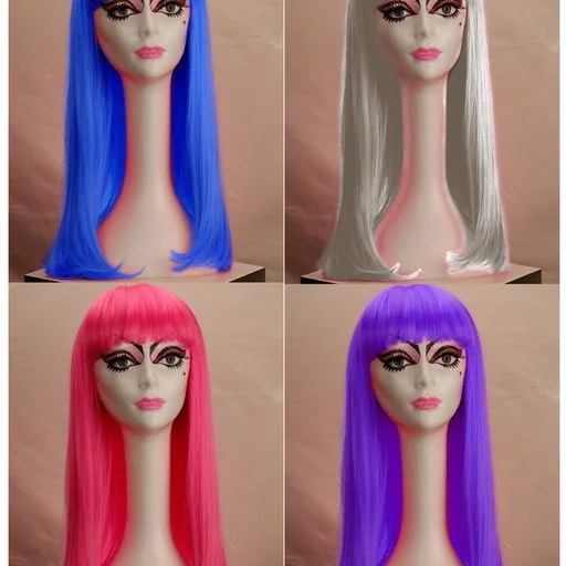 Colored wig with a side - swept bang for a sophisticated lookManic Panic Hot Hot Pink Hippy Chick  Glam®