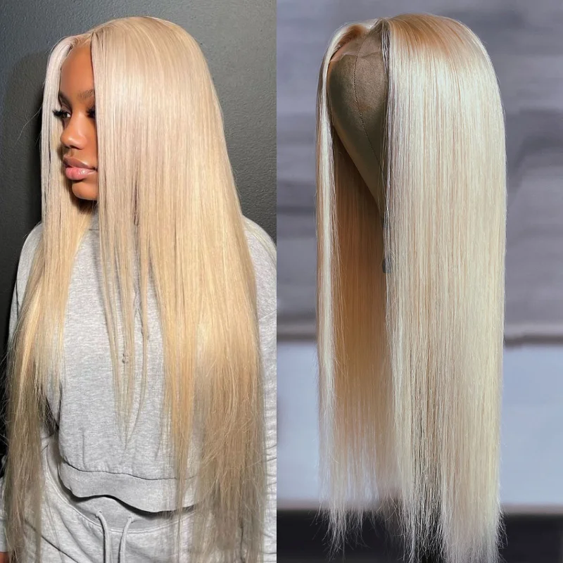 Colored wig with a natural - looking root for a more realistic lookSunber Blonde Layered Cut 5x5 Invisible HD Lace Closure Wig 180% Density Silky Straight Human Hair