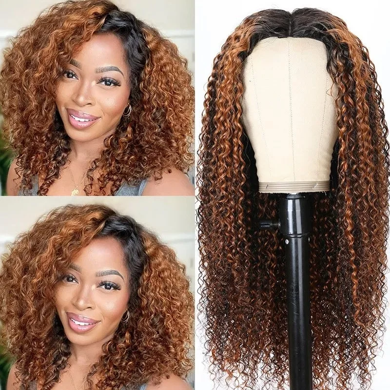 Colored wig with a silk - base cap for a comfortable and smooth feelExtra 70% OFF | Sunber Balayage Highlight Full Curly 7*5 Bye Bye Knots Human Hair Wigs 180% Density