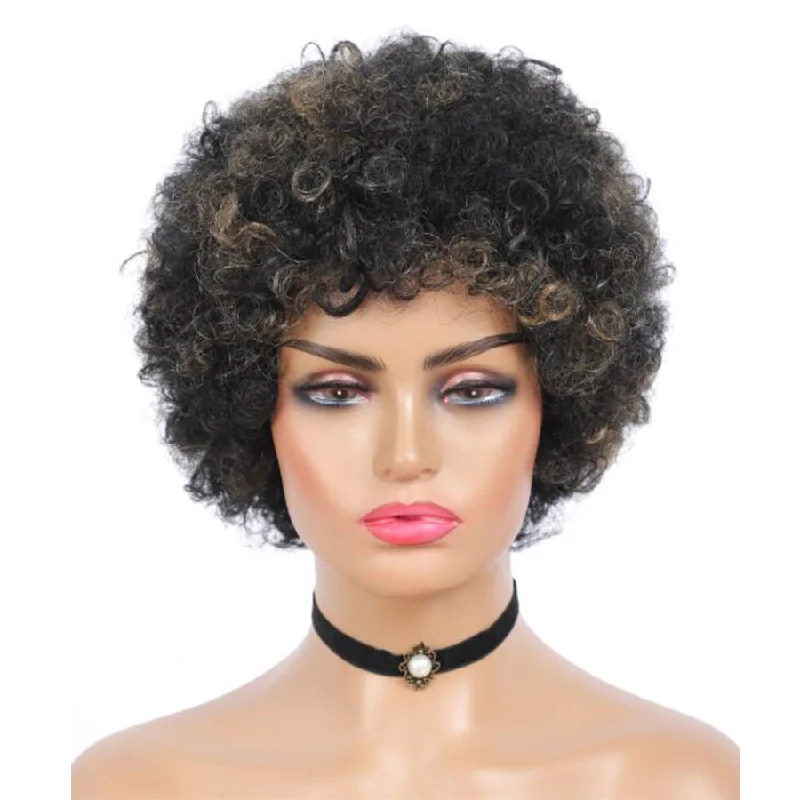 Colored wig with a silk - base cap for a comfortable and smooth feelSynthetic F1B/27 Curly Bob Short Wigs for Women Heat Resistant