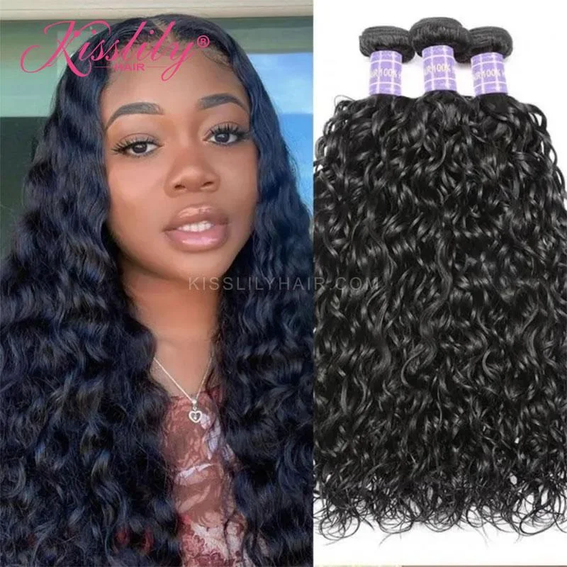 Micro braided wigs for a delicate and intricate styleKisslily Hair 3 PCs Water Wave Indian Virgin Bundle [WEFT24]