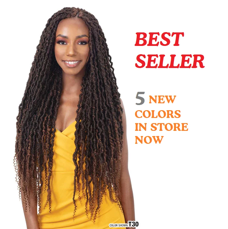 Braided wigs with a middle - part for a classic and elegant style5 Packs Special Deal for FreeTress Crochet Braids 2X Nita Distressed Gorgeous Loc 26"