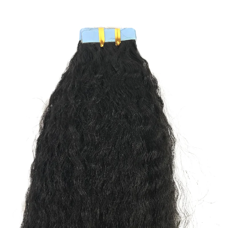 Blonde braided wigs for a trendy and sun - kissed appearance8A Kinky Straight Tape-In Human Hair Extension Natural