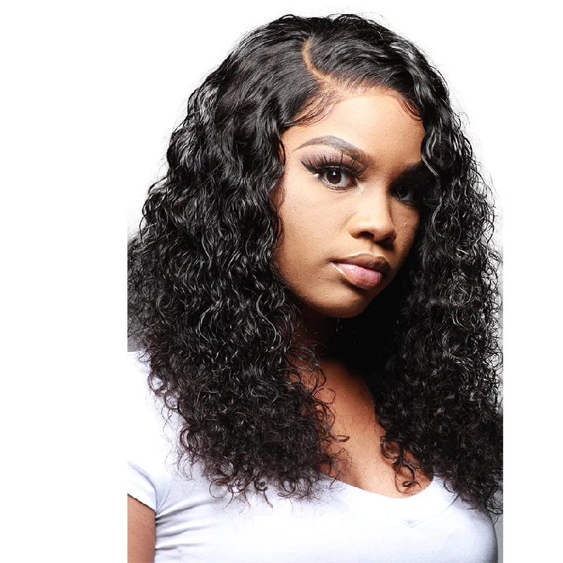 Braided wigs with a water - wave texture for a unique look9A Malaysian Deep Wave Human Hair Extension