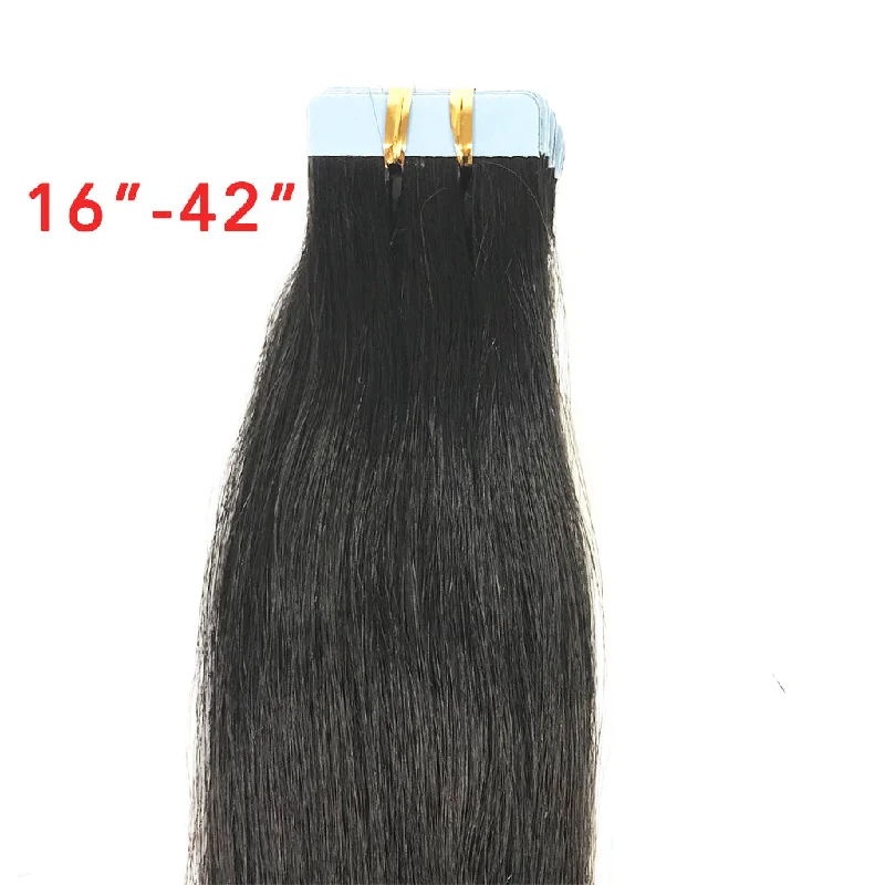 Adjustable - cap braided wigs for a comfortable fit10A/8AStraight Tape-In Human Hair Extension Natural