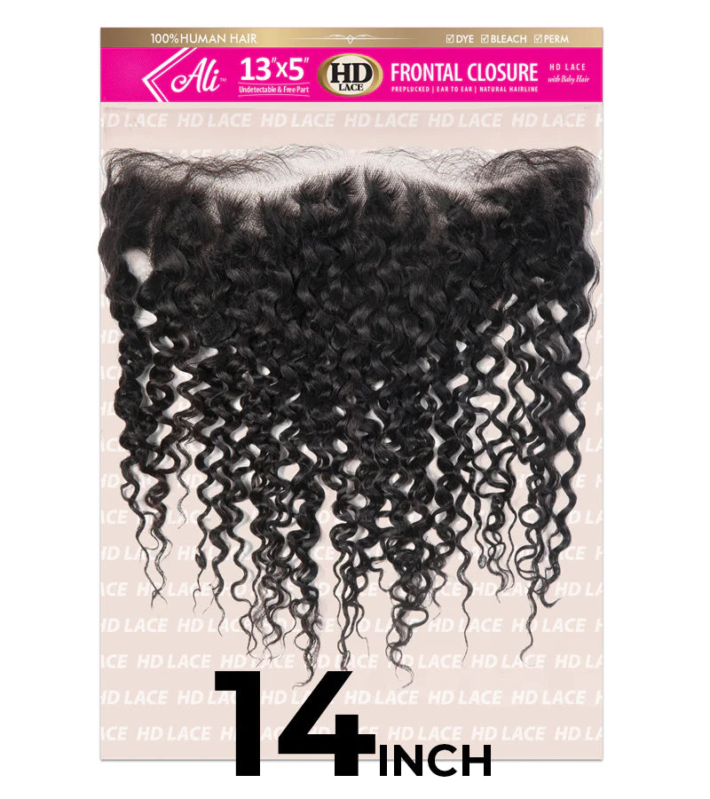 Kinky braided wigs with a tight curl pattern for authenticityNew Born Free BRAZILIAN BUNDLE HD 13X5 LACE CLOSURE-BOHEMIAN 14" - BBHDC135B14