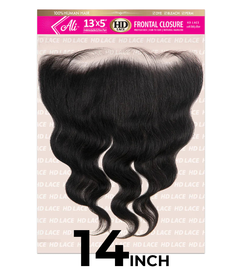 Braided wigs with a middle - part for a classic and elegant styleNew Born Free BRAZILIAN BUNDLE HD 13X5 LACE CLOSURE-BODY WAVE 14" - BBHDC135D14