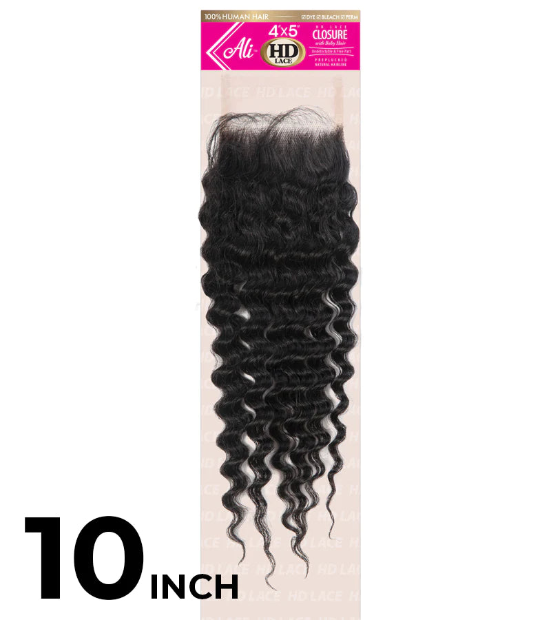 Adjustable - cap braided wigs for a comfortable fitNew Born Free BRAZILIAN BUNDLE HD 4X5 LACE CLOSURE-NEW DEEP 10" (1/200) - BBHDC45N10