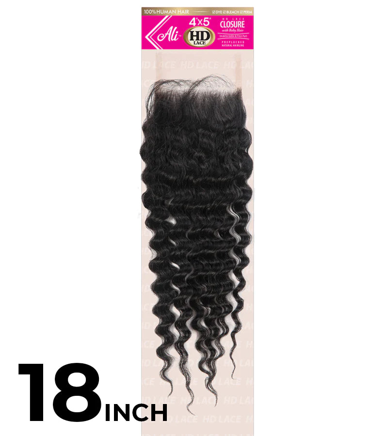 Heat - resistant braided wigs for styling flexibilityNew Born Free BRAZILIAN BUNDLE HD 4X5 LACE CLOSURE-NEW DEEP 18" (1/200) - BBHDC45N18