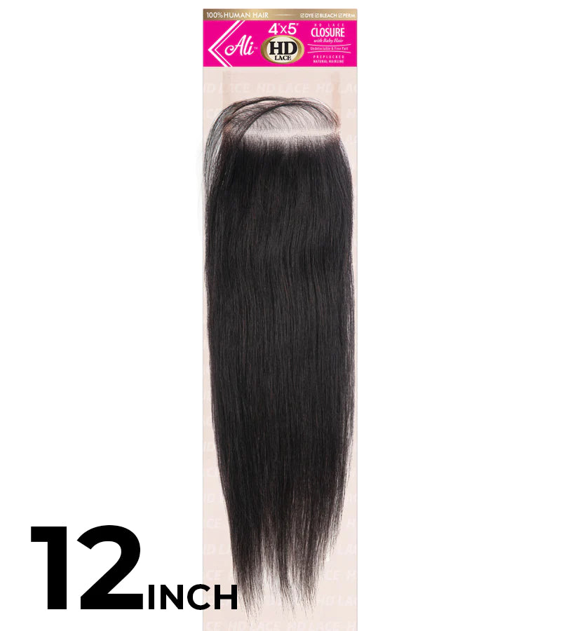 Braided wigs with a 180 - density for a full and thick appearanceNew Born Free BRAZILIAN BUNDLE HD 4X5 LACE CLOSURE-STRAIGHT 12" (1/200) - BBHDC45S12