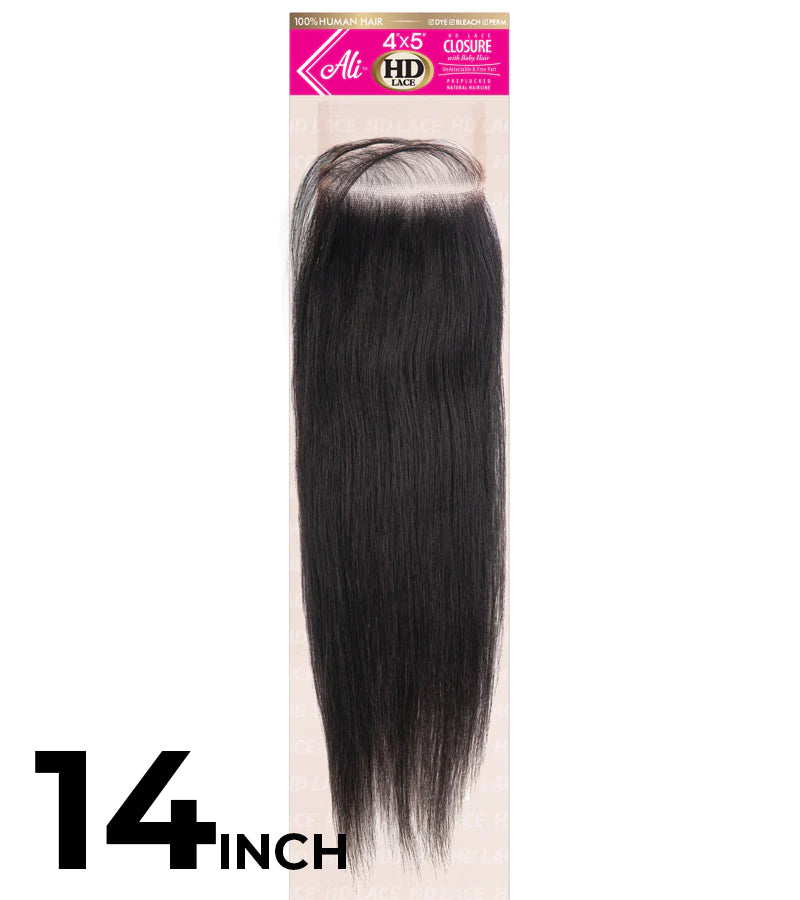 Braided wigs with a water - wave texture for a unique lookNew Born Free BRAZILIAN BUNDLE HD 4X5 LACE CLOSURE-STRAIGHT 14" (1/200) - BBHDC45S14