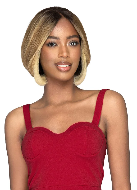 Human - hair wig with a silk - base cap for a comfortable and smooth feelBobbi Boss 100% Unprocessed Human Hair Lace Front Wig MHLF524 Kaylee Color: DLT1B/2718