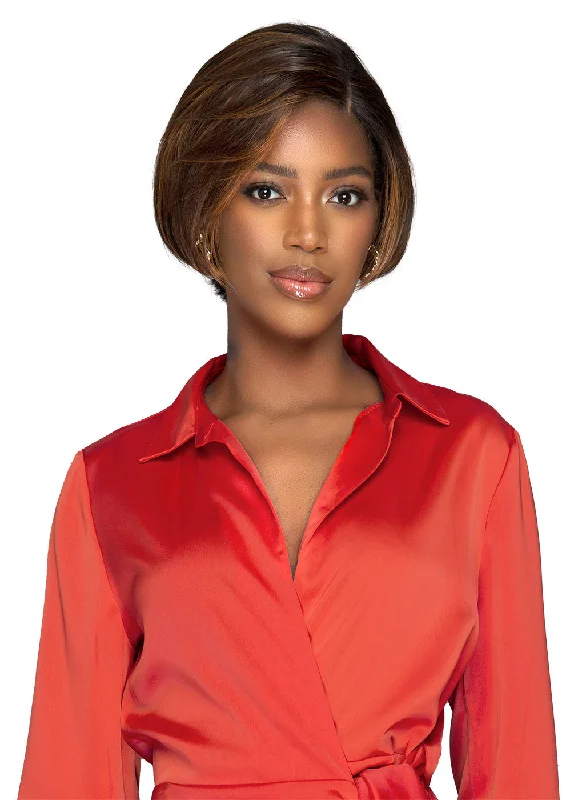 Human - hair wig with a side - swept bang for a sophisticated lookBobbi Boss 100% Unprocessed Human Hair Lace Front Wig MHLF525 Monqiue Color: DLT1B/430