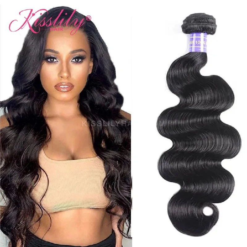 Synthetic braided wigs with a natural - looking textureKisslily Hair 1 PC Body Wave Virgin Indian Bundle [WEFT01]