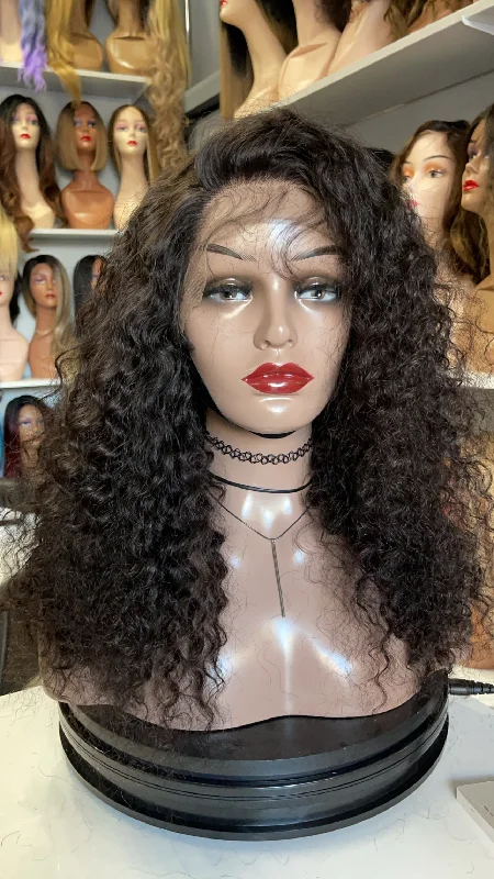 Human - hair wig with a curly texture for a bold and stylish choiceLeslie 22