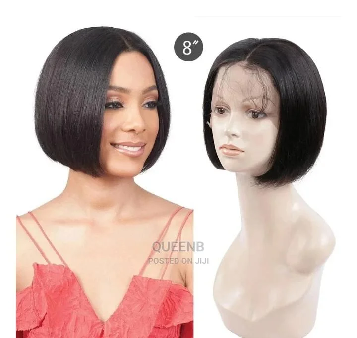 Human - hair wig with a middle - part for a classic and elegant styleCECE HUMAN HAIR  BOB