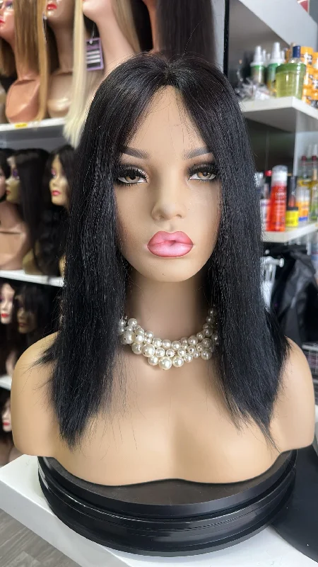 Human - hair wig with a silk - base cap for a comfortable and smooth feelClearance Hair 2