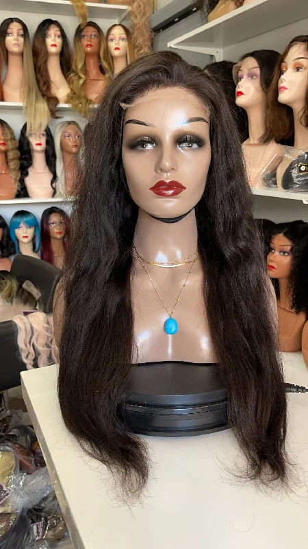 Human - hair wig with a straight texture for a sleek and minimalist lookConstance