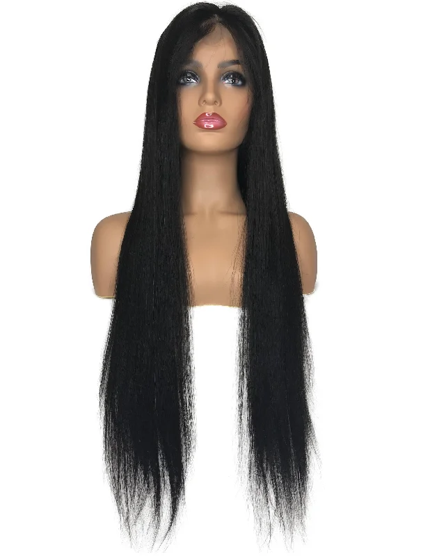 Kinky braided wigs with a tight curl pattern for authenticity8A Malaysian Straight Lace Frontal Human Hair Wig