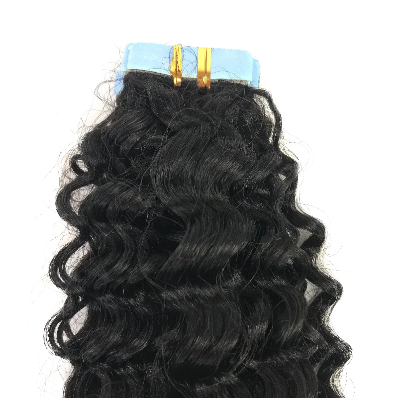 Braided wigs with a pre - plucked hairline for a natural look10A Jerry Curl Tape-In Human Hair Extension Natural