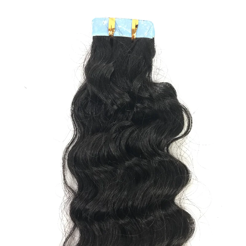 Child - friendly braided wigs with a soft and gentle feel9A Deep Wave Tape-In Human Hair Extension Natural