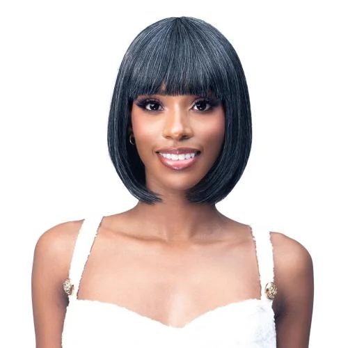 Human - hair wig with a side - part for a more flattering appearanceBobbi Boss Human Hair Blend Wig MOG013 Vida