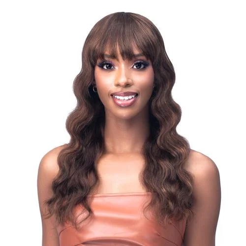 Human - hair wig with a 180 - density for a full and thick appearanceBobbi Boss Unprocessed Human Hair Wig MH1341 Adeline