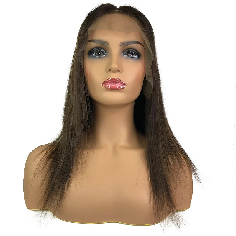 Braided wigs with a water - wave texture for a unique look8A Straight Lace Frontal Wig  #2/6/2