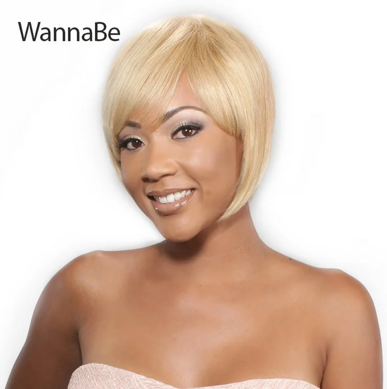 Human - hair wig in a jet - black color for a classic and timeless lookWannaBe 100% Human Hair Full Wig HW APRIL