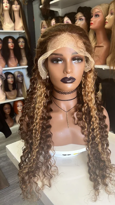 Human - hair wig with a pre - bleached knot for a natural - looking scalpCristina 26