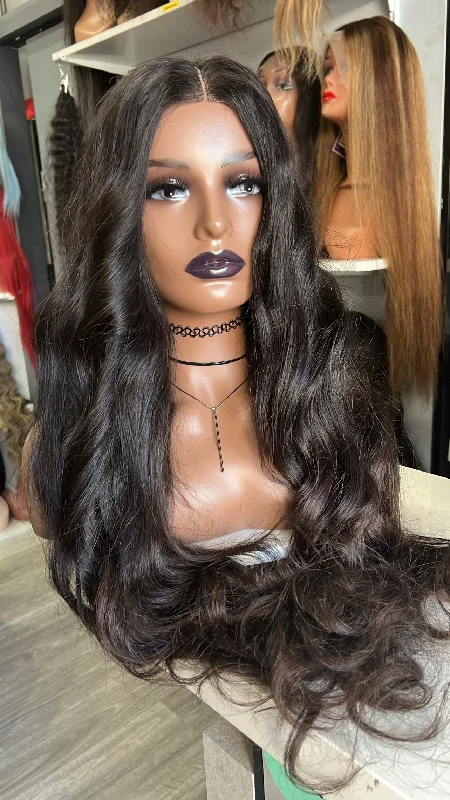 Human - hair wig with a side - part for a more flattering appearanceTreasure Custom Made