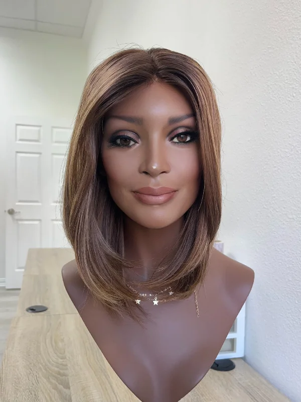 Bob wig with a pre - plucked hairline for a more natural lookFollea Rene Wig, "Macchiato" (R2231) - TAKE AN ADDITIONAL 10% OFF WITH CODE LASTDAY10 - FINAL SALE