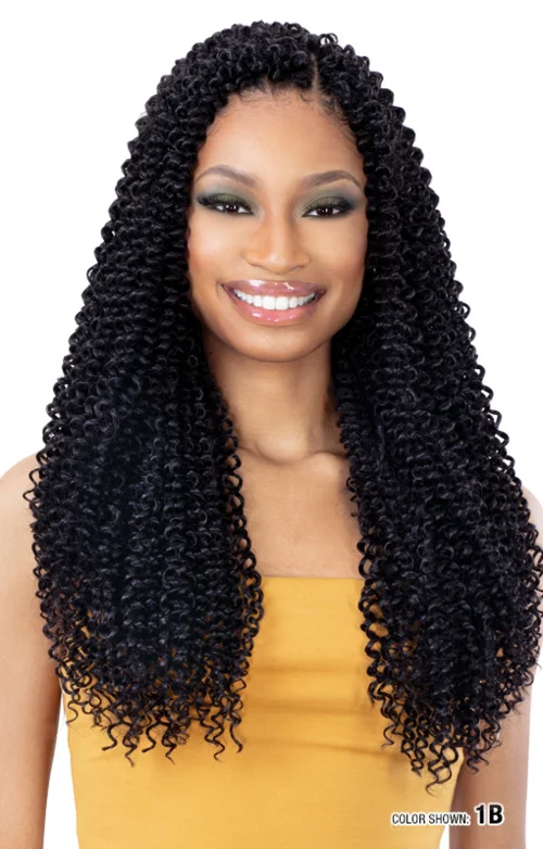 Braided wigs with a side - part for a flattering lookFreeTress Crochet Braids 3X Pacific Curl 18"