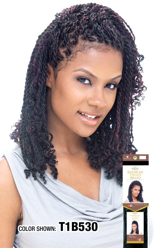 Braided wigs with a middle - part for a classic and elegant styleFreeTress Equal Synthetic Hair Braids Jamaican Twist Braid