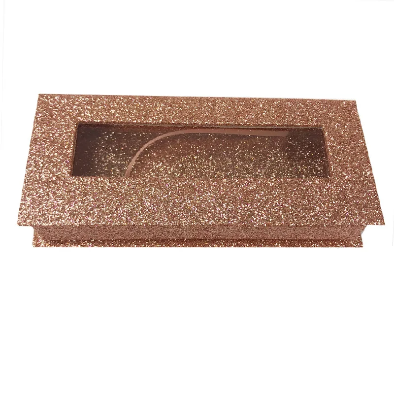 Child - friendly braided wigs with a soft and gentle feelGlitter Rose Gold Empty Eyelash Box Gift Box Full Window / Small & Big