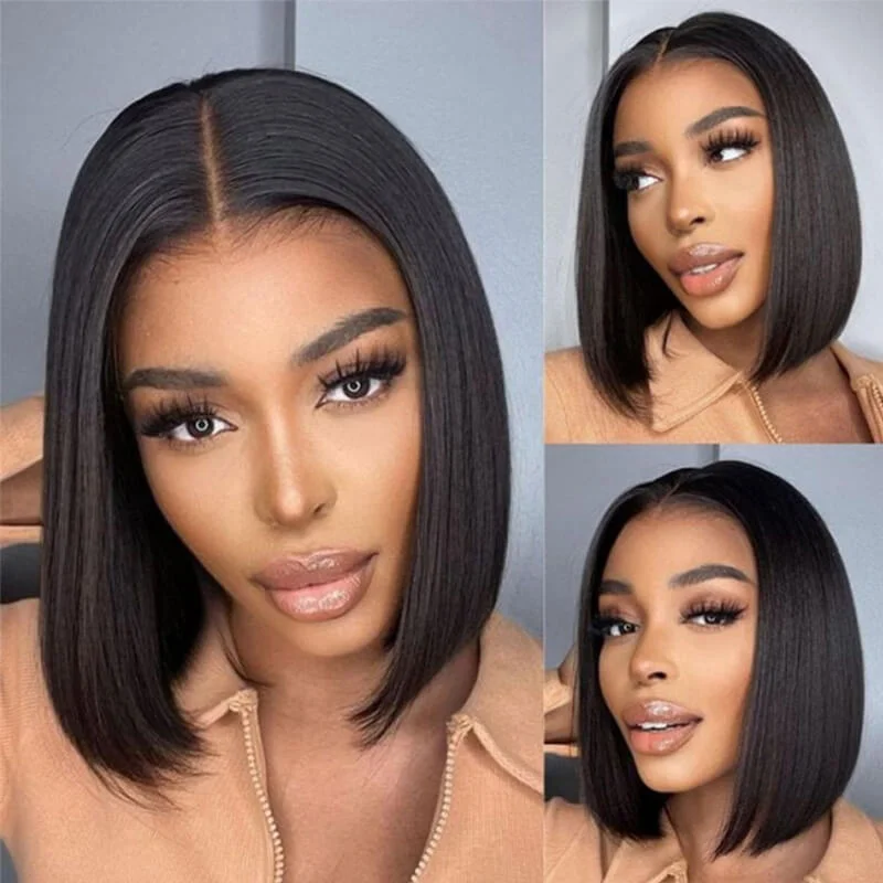 Bob wig with a balayage effect for a natural - looking color transitionNatural Color Short Bob Wigs Glueless Wig 180% Density 4x4/13x4 Lace Wigs Pre Cut Transparent Lace Wigs