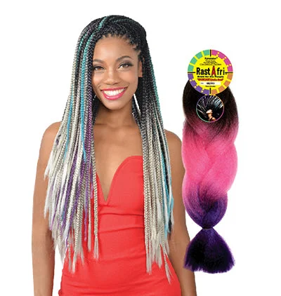 Braided wigs with a middle - part for a classic and elegant styleRastAfri HIGHLIGHT JUMBO BRAID