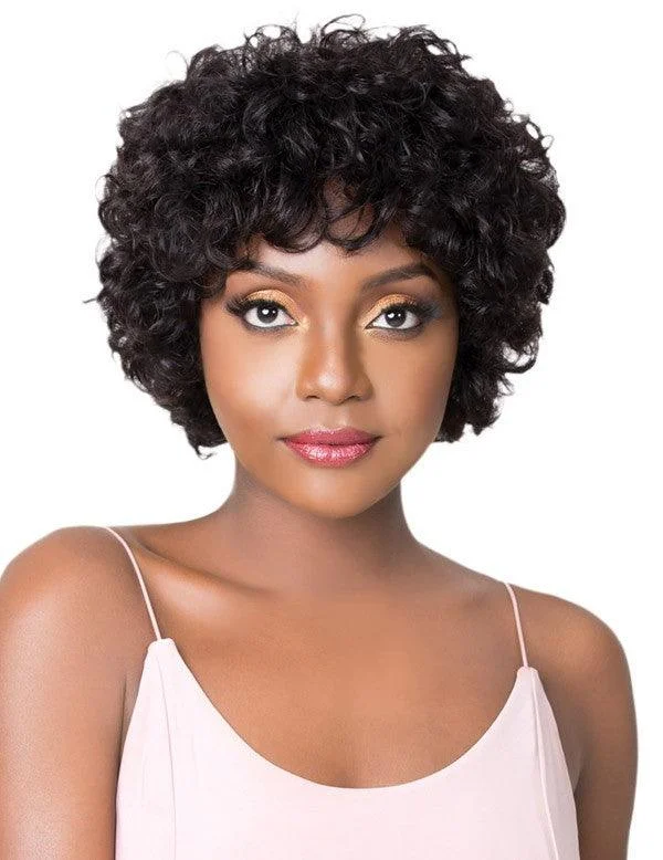 Brazilian - human - hair wig with a full and voluminous lookIts a Cap Weave 100% Human Hair Wig HH BABA