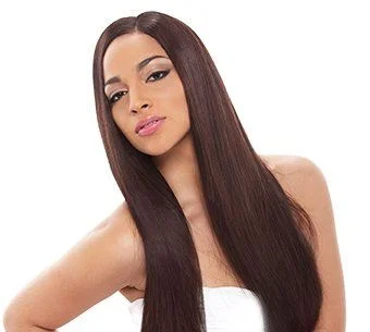 Heat - resistant braided wigs for styling flexibilityJanet Collection Brazilian Human Hair Blend Weave BRAZILIAN SCENT NATURAL W / NEW YAKY W 10/12/14/16/18 Inch