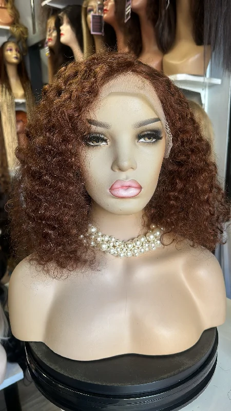 Human - hair wig with a curly texture for a bold and stylish choiceJeane Brown