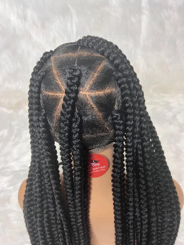 Adjustable - cap braided wigs for a comfortable fitJumbo Box Braids Full Lace Unit 30 & 40"