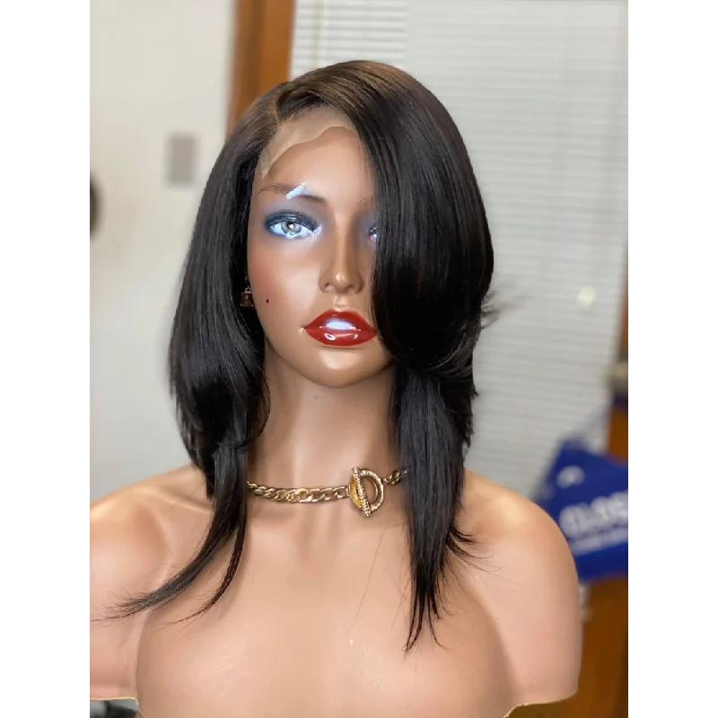 Bob wig with a blunt cut for a modern and edgy style“Kalisee” Closure Unit